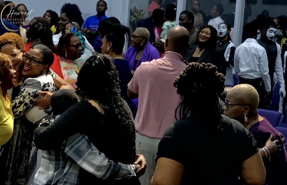 Harvesters celebrating together at the 14th anniversary